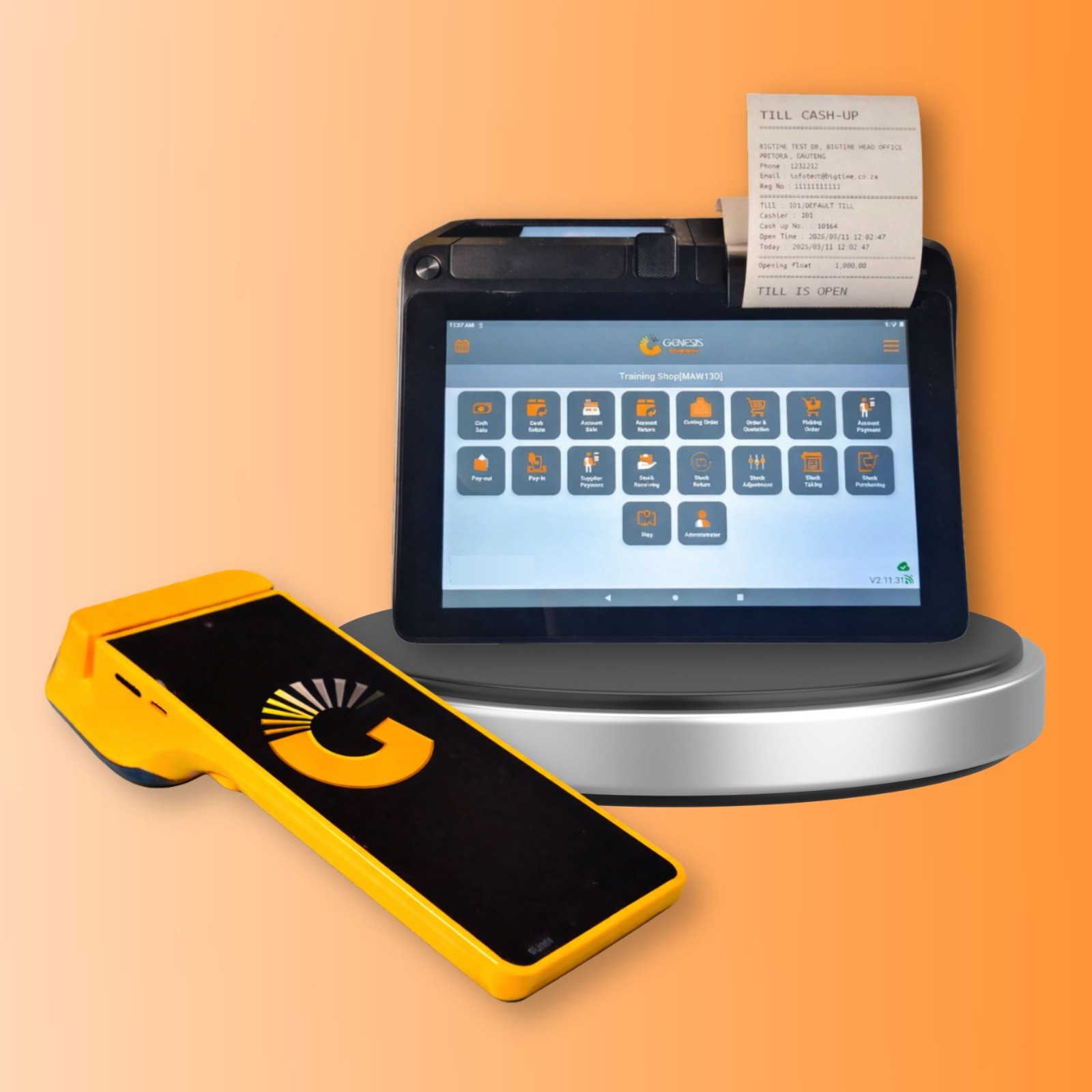 Android POS device in use